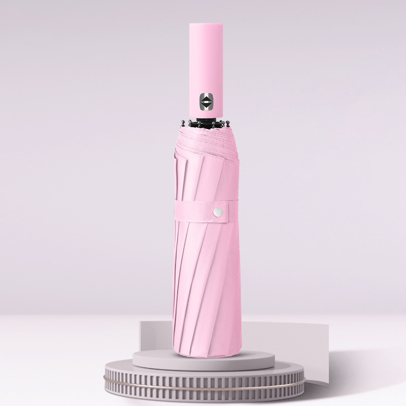 Automatischer Faltschirm mit 24-Knochen, winddichter Sonnenschirm, Regenschirm für Herren und Damen, luxuriöser Geschäft-Regenschirm, Sonnenschirm cmc: Rosa
