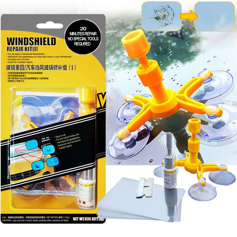 Auto Car Glass Window Cracks Repair Liquid Corrector Repair Fluid Windshield Side Window Repair Kit