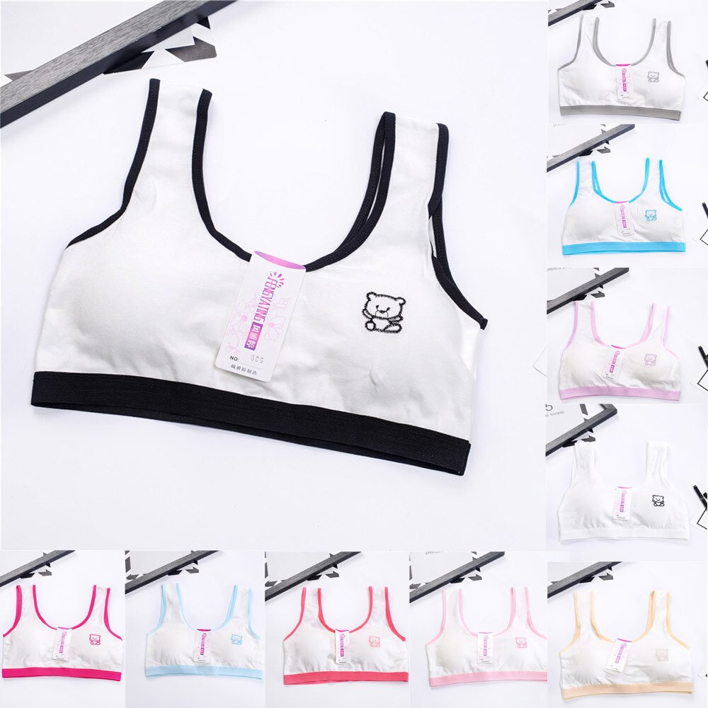 #45 8-14y gutt jenter printing undertøy bh Vest låve undertøy sport undies trening BH unge jenter soutient kløft fille