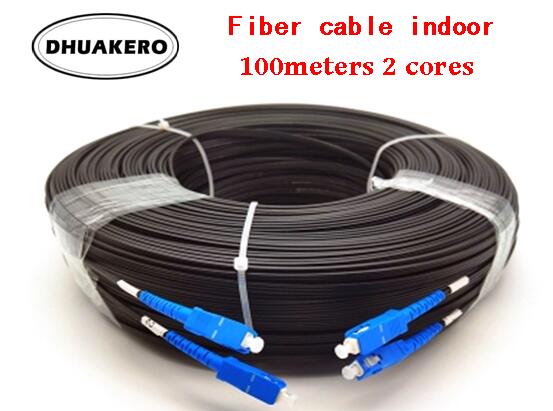 Frete grátis ab179a 2 núcleo interior 100m duplex ftth gota sc sm g657 fibra óptica cabo de remendo jumper