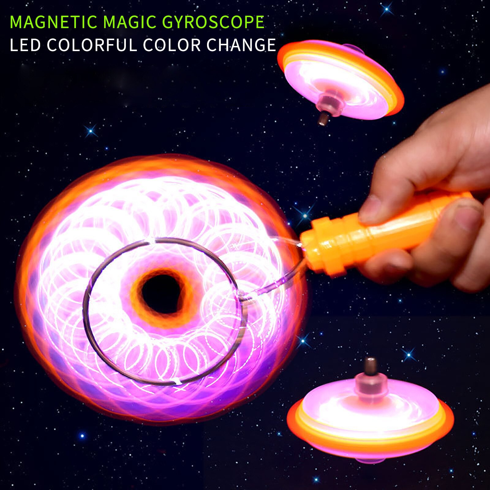 Hand Gebogen Inertiële Rotatie Magic-Vliegende Tol Creatieve Kleurrijke Lichtgevende Magnetische Track Fidget Speelgoed Spinner Voor Kids