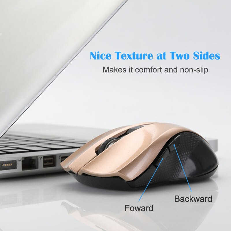 T-WOLF Q5 2.4GHz Wireless Silent Computer Mouse 1800DPI Adjustable Ergonomic Mice Good Cordless Optical PC Laptop Gaming Mouse