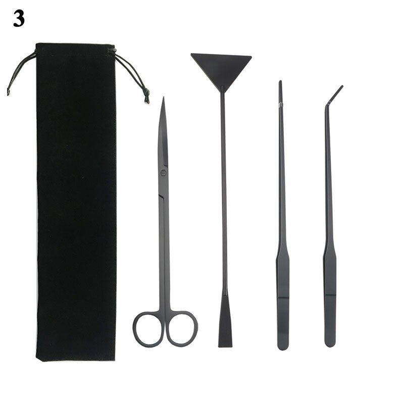 4 in 1 Aquarium Tank Tools Kit Stainless Steel Maintenance Tools Aquascaping Fish Tank Aquatic Plants Long Tweezers Scissors: 3