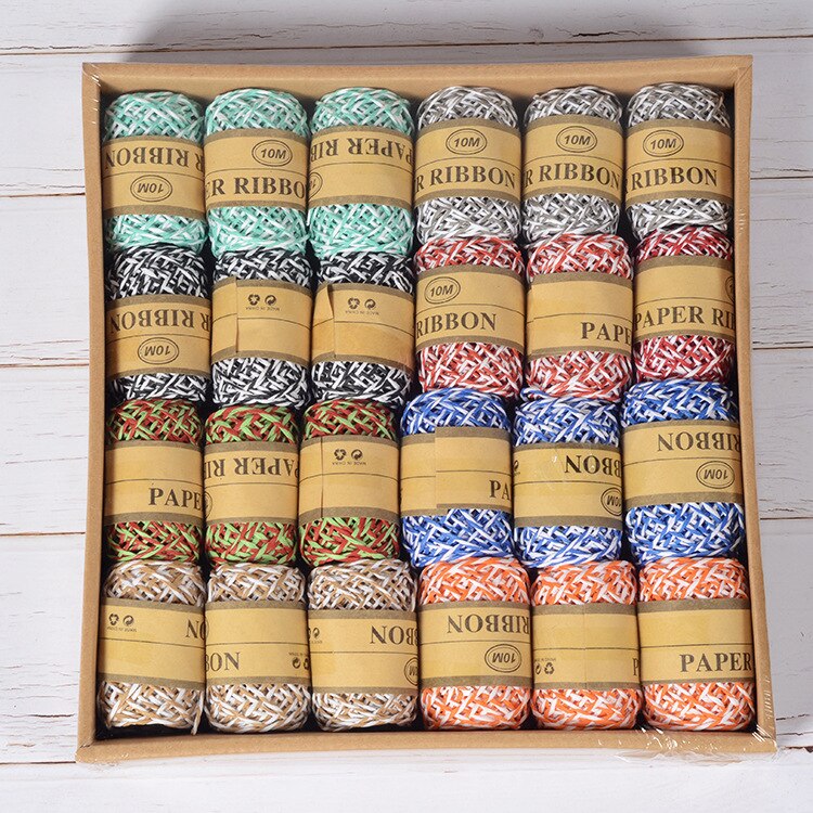 24Pcs Natuurlijke Jute Twine String Roll Voor Kunstwerken Diy Ambachten Cadeaupapier