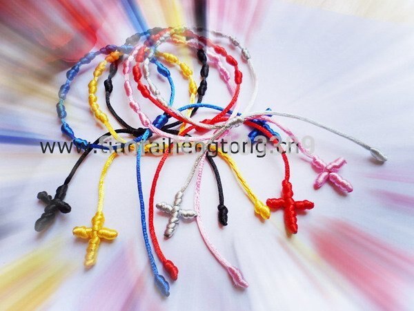 Gratis 50 stks/partij veelkleurige touw rozenkrans armband/knoop armband/koord armband/rozenkrans bangle decenario armband speciale aanbieding