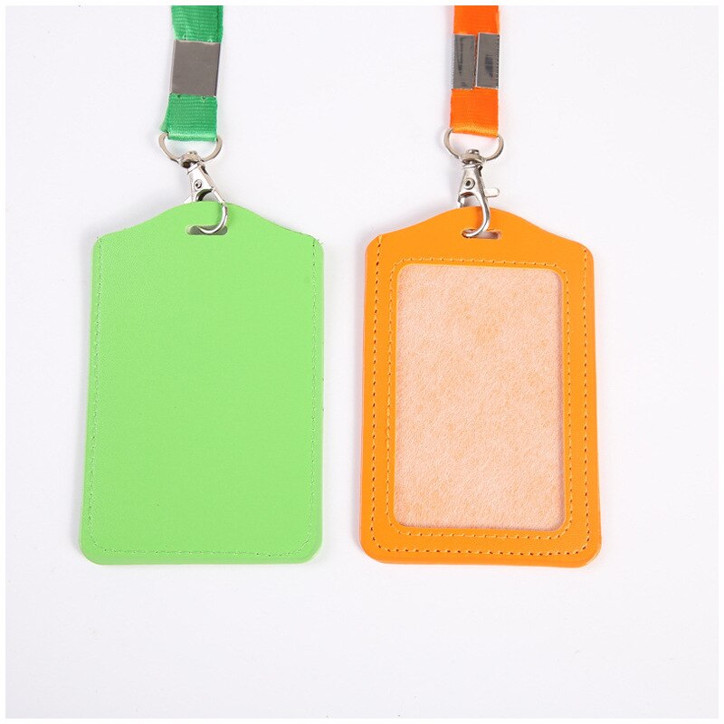 Work Card Holders With Lanyard PU Bank Card Name Credit Card Holders Card Bus ID Holders Identity Badge With Neck Strap