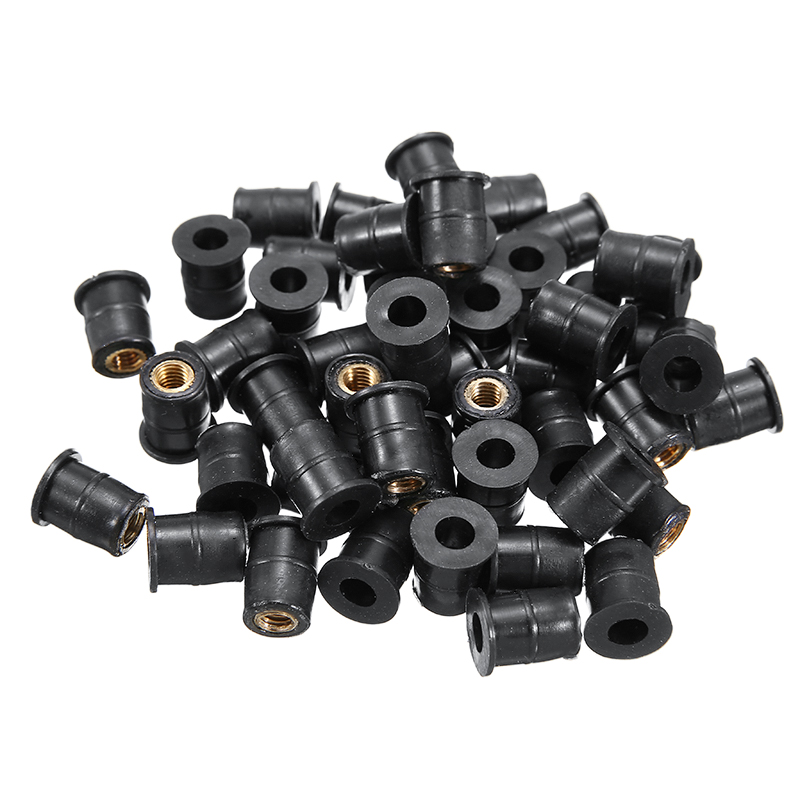 50pcs/set Motorcycle Scooter M5 Metric Rubber Well Nuts Windscreen Windshield Fairing Cowl Accessories
