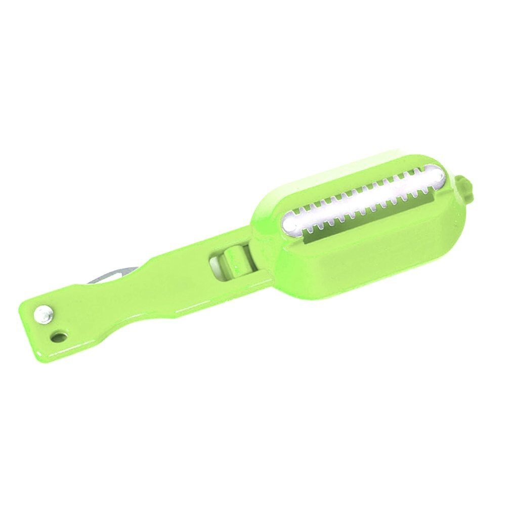 1Pcs Cleaning Schubben Tool Met Mes Schrapen Schubben Multifunctionele Vis Doden Gadget Keuken Koken Accessoires: green
