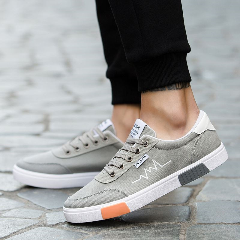 Herrskor vår sommar canvas skor herr sneakers low top svarta skor herr fritidsskor manligt märke sneakers