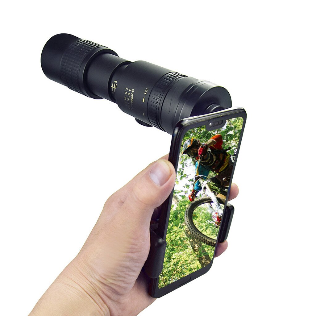4K 10-300x 40Mm Draagbare Zoom Monoculaire Telescoop Zoom Monoculaire Telescoop + Statief + Clip Mobiele Telefoon Lens Hogh #33