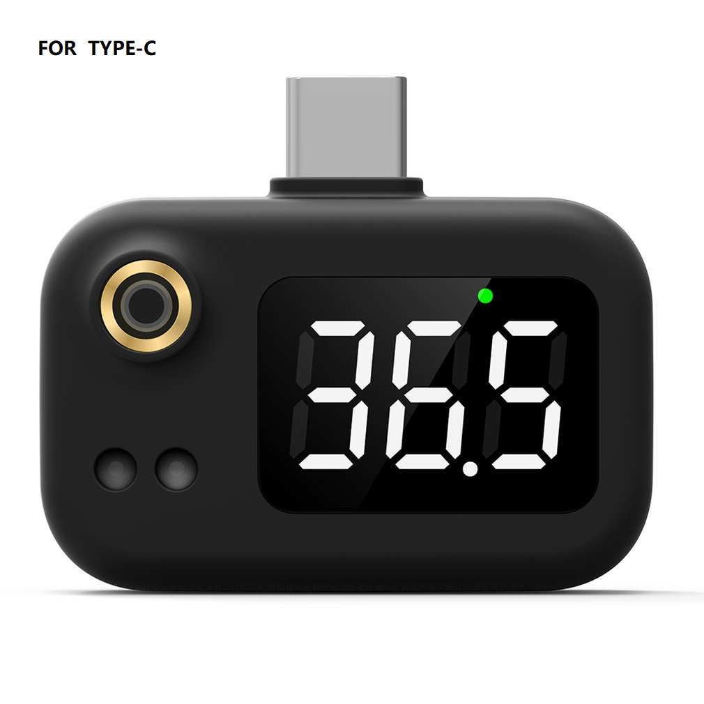 Mini termómetro infrarrojo portátil con USB, enchufe tipo C/Android/Apple para Xiaomi/iPhone X/11/12, termómetro Digital para teléfono móvil: B for Type-C