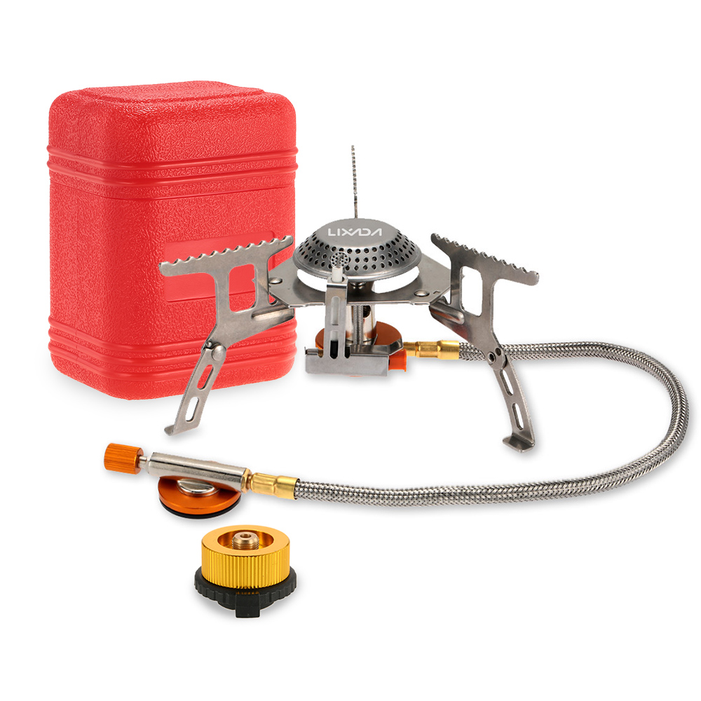 Lixada équipement de Camping 3000W Camping cuisinière à gaz en plein air carburant pliant Camping ustensiles de cuisine Portable pliable cuisson cuisinière à fente 캠