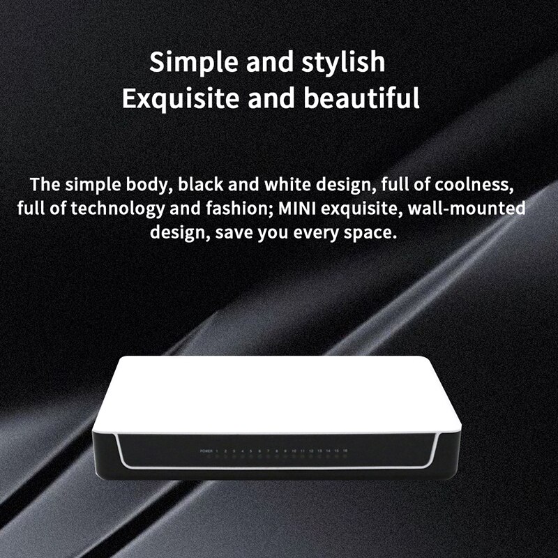 Commutateur Ethernet de bureau GLVISION GLS16 16 Ports, Ports RJ45 à négociation automatique 10/100Mbps, MDI/MDIX automatique