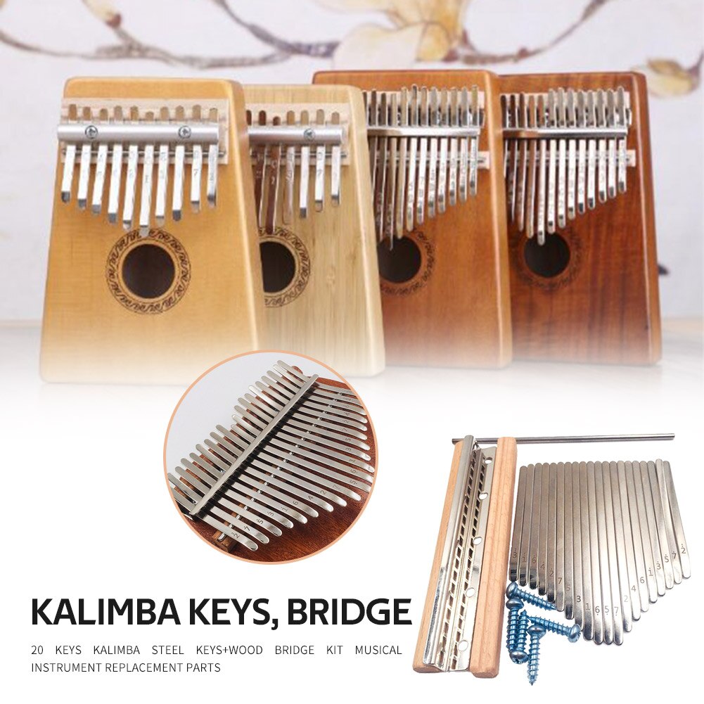 20- nøgler kalimba diy nøgler brosæt tommelfinger klaver musikinstrument tilbehør