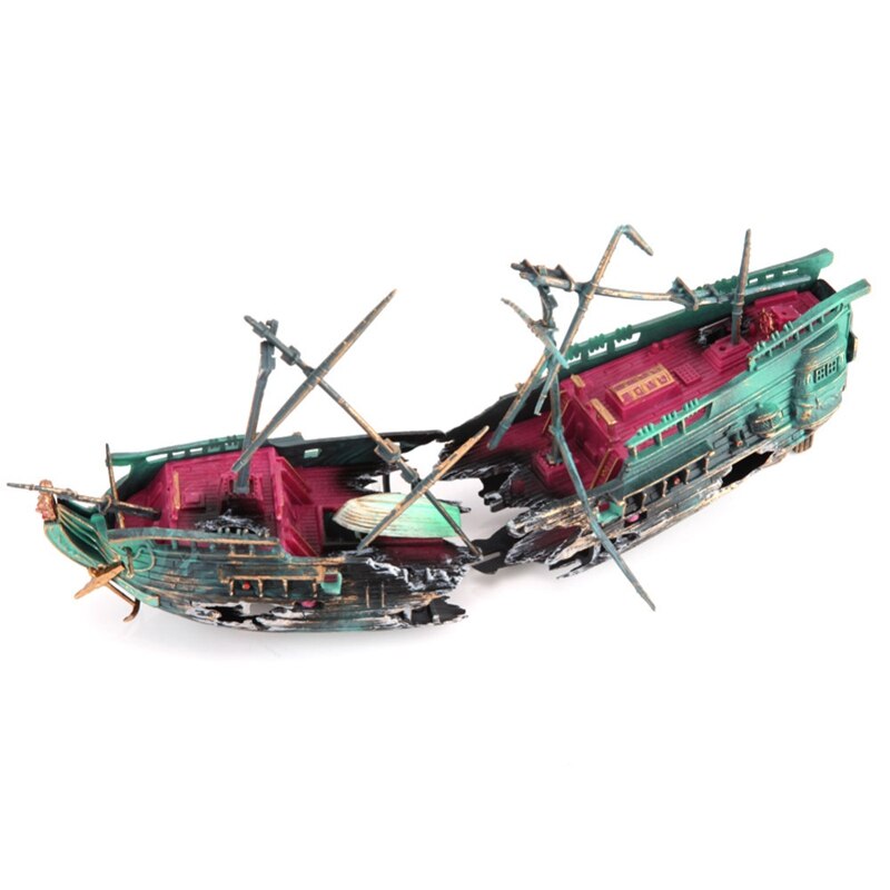 Decoración de bote para acuario grande de 24x12cm, decoración de bote para acuario, Barco Pirata, decoración de tanque de peces