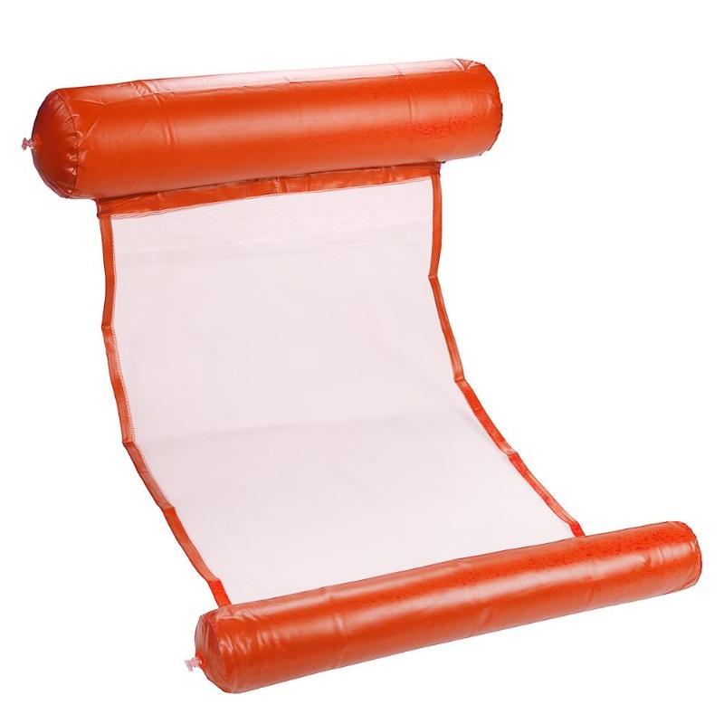 Överdimensionerad vuxen vattensporter luftmadrass vikbar pool strand uppblåsbar soffa flytkudde sängstol hängmatta simma ring: Orange