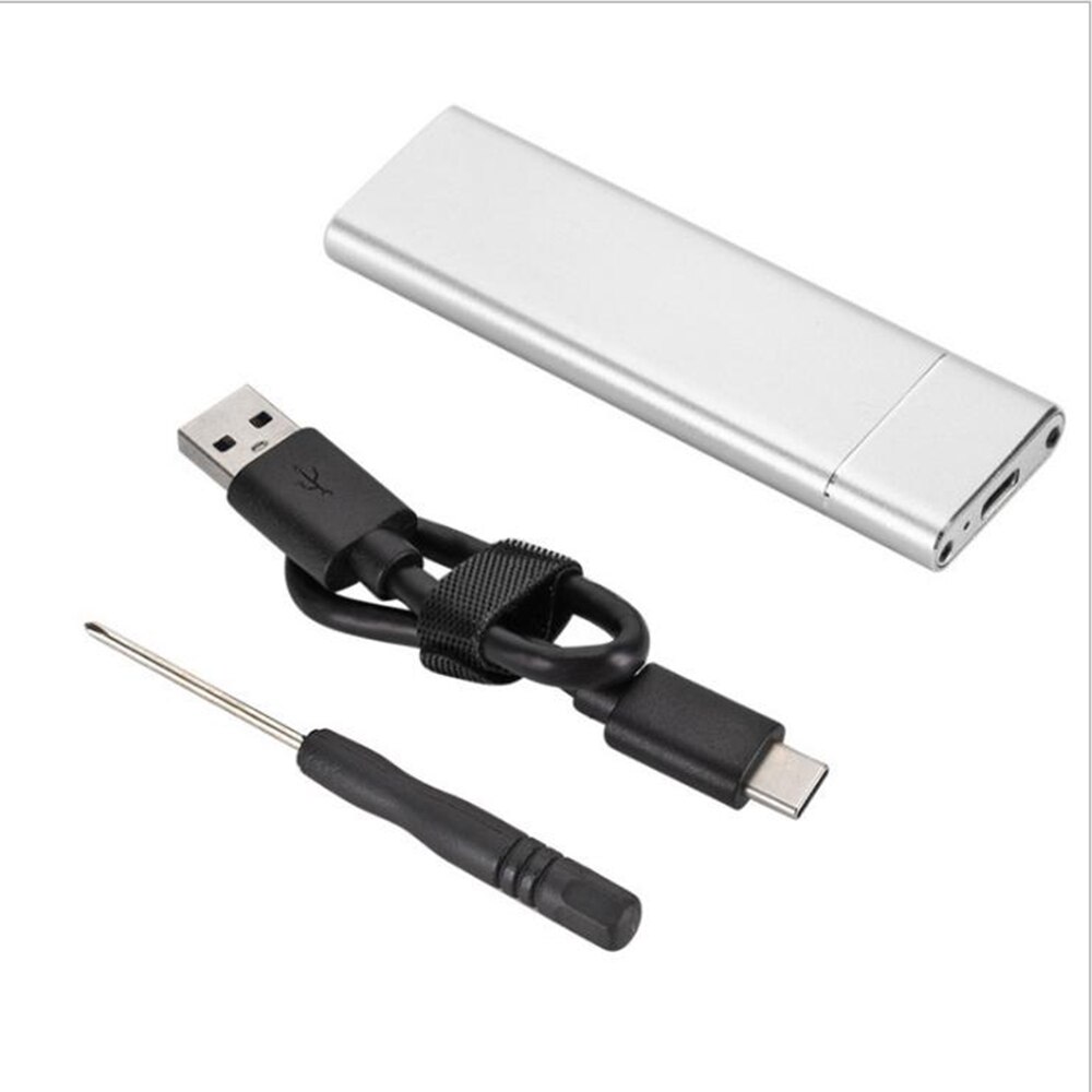 Neue 6,0 Gb/s M.2 NGFF zu USB 3,1 Typ-C SSD Festplatte Kasten Konverter Adapter gehäbenutzen: Silber