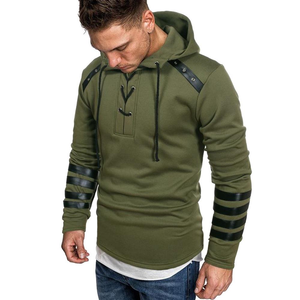 Chandal Hombre Sudadera Homme Hoodies Mens Clothes Autumn Long Sleeve Patchwork Hoodie Hooded Sweatshirt Top Outwear: M / A