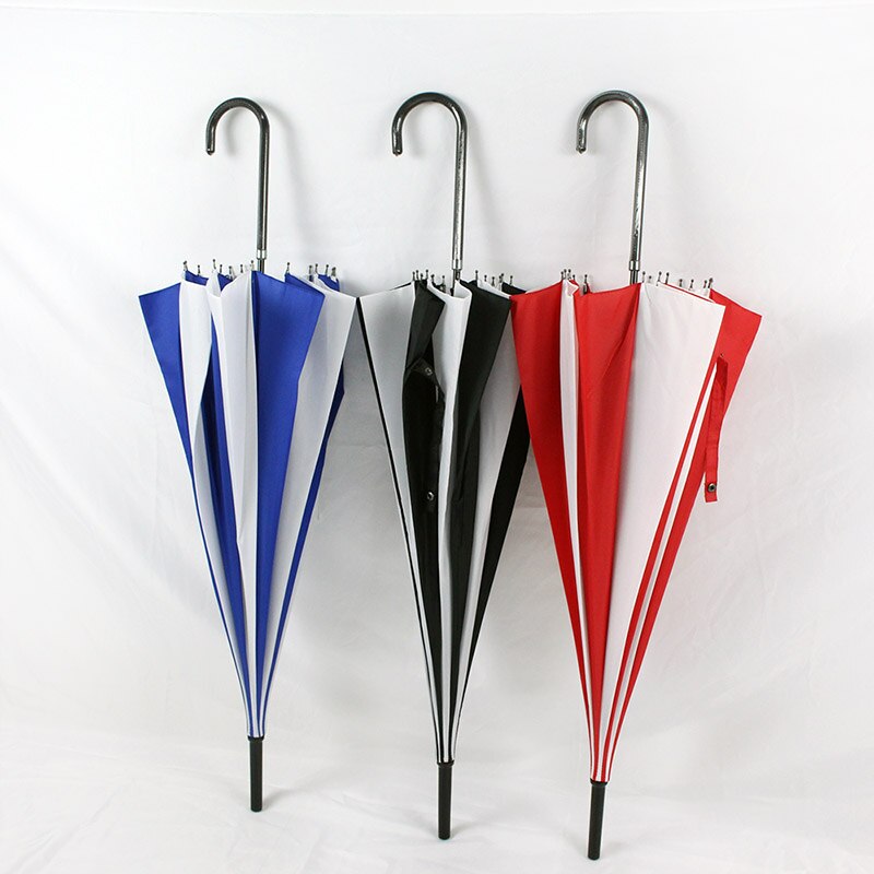Parapluie pagode classique à manches longues | Parapluie rayé noir et blanc, parapluie de mariage, protection solaire coupe-vent, parapluie de pluie