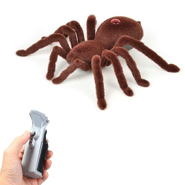 Halloween Simulation Remote Control Spider Realistic RC Araneid Shine Eyes Tricky Scary Toy Funny Prank