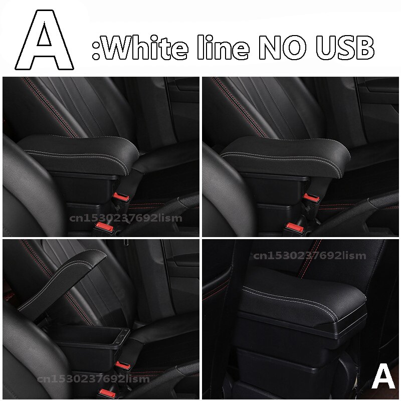 Armstöd för renault dacia duster armstöd dubbla lager central butik innehåll box usb laddning bil-styling dekoration tillbehör: En vit linje ingen usb