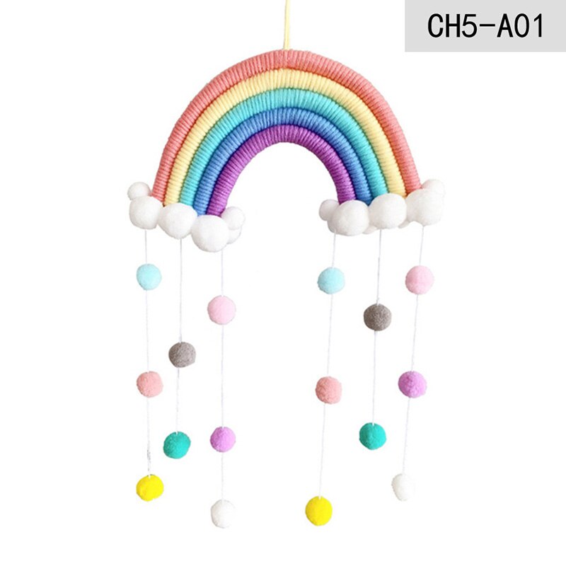 DIY Seil Regenbogen Zauberstab Hängende Dekoration Handarbeit Gewebt Regenbogen Dekoration nordisch Baby Zimmer Zubehör Wohnzimmer Wohnkultur: 01