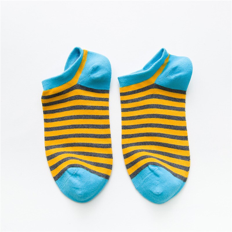 Calcetines de algodón de verano con dibujos de plátanos y frutas, calcetines de tobillo para mujeres, de corte bajo calcetines divertidos de animales, calcetines invisibles para chicas lindas felices: stripes socks
