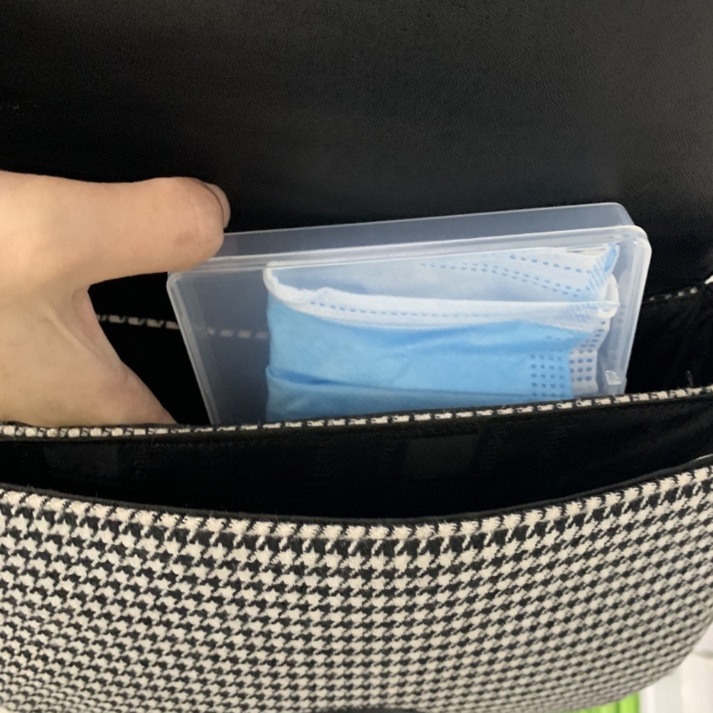 Maske Tasche Kasten Faltbare Lagerung Einweg Gesicht Masken tasche Clip Staubdicht Container Tragbare Tasche fallen Veranstalter kunststoff Mülleimer