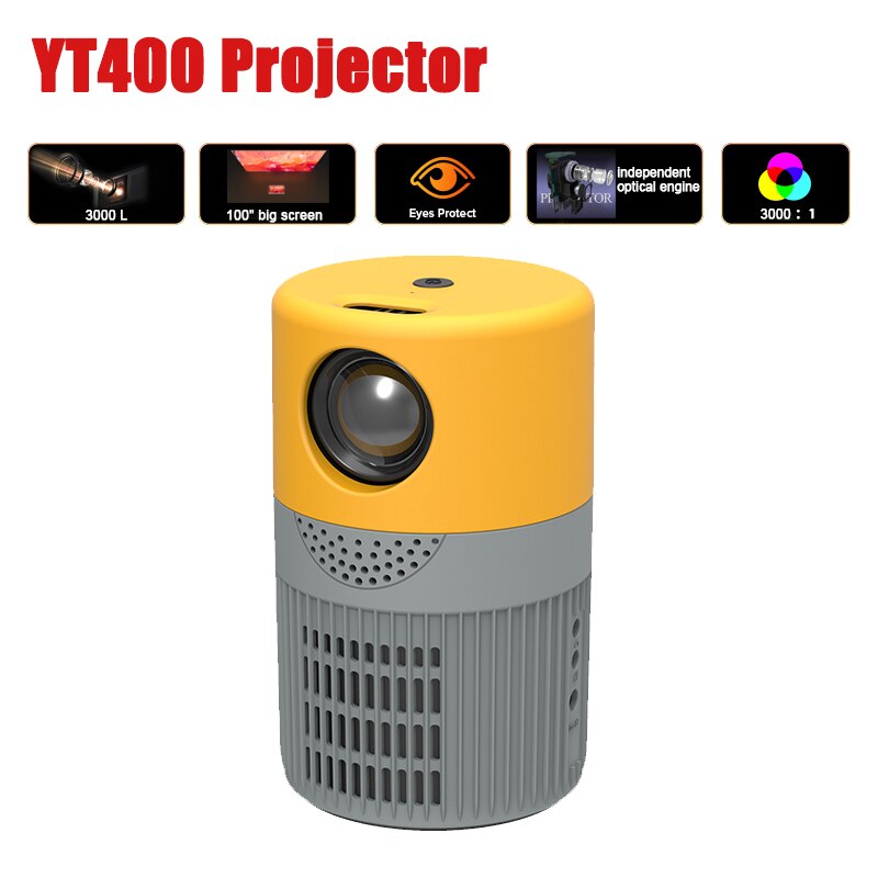 2022 YT400 Portable Pocket LED Mini Projector for Micro Video Game Proyector,Toy Beamer