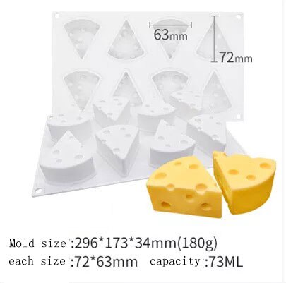 Four size large cheese mold molds for candle wax Cheese shape candle making silicone mold: E-mold
