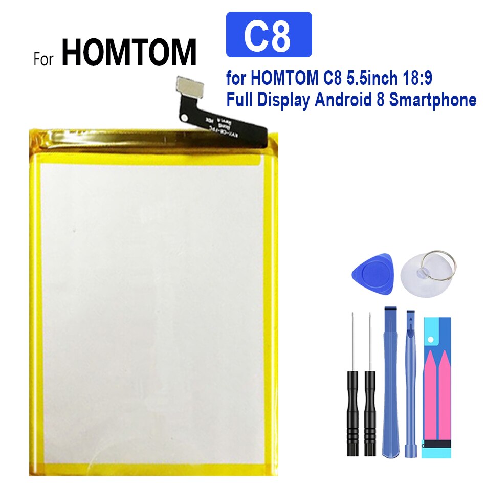 3000- mah-akku für das homtom  c8 5.5- zoll 18:9 full-display-android 8 smartphone