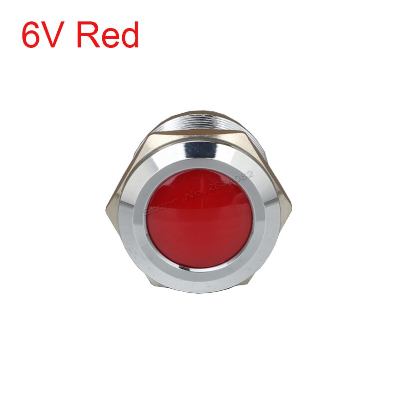 22mm Metal Indicator light LED Signal Lamp Warning light Car Boat Pilot Panel Signal Light 6V 12V 24V 220V 110V RGBYW Waterproof: 6V Red
