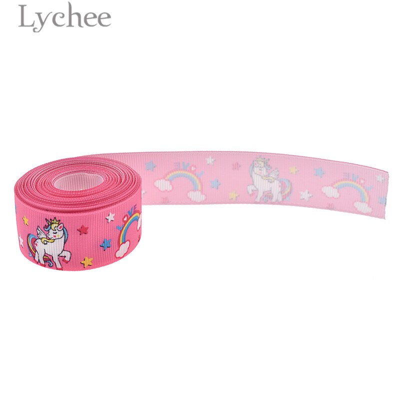 Lychee Leven 5 Yards Eenhoorn Regenboog Grosgrain Lint Cartoon Lint Diy Naaien Materiaal Levert