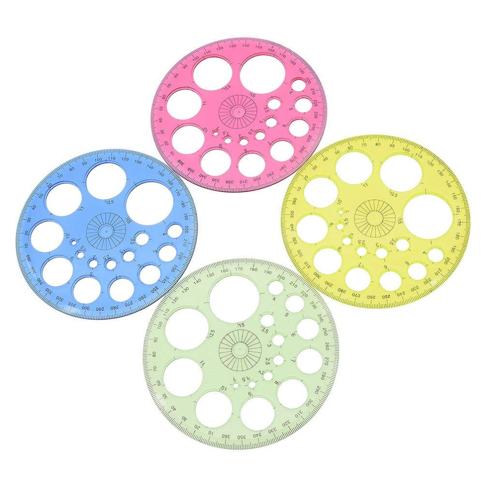 XRHYY 1 Pieces Patchwork Circular Template Ruler 360 Degree Full Circle Protractor random for product colour