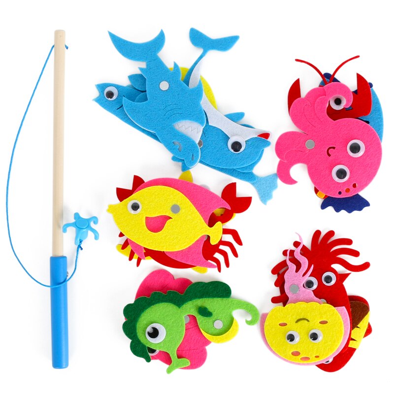 Recién llegado, 15 estilos de tela de fieltro, pez de mar para guardería, juguetes de enseñanza temprana para niños, conjunto de paquete de artesanías de tela de fieltro DIY