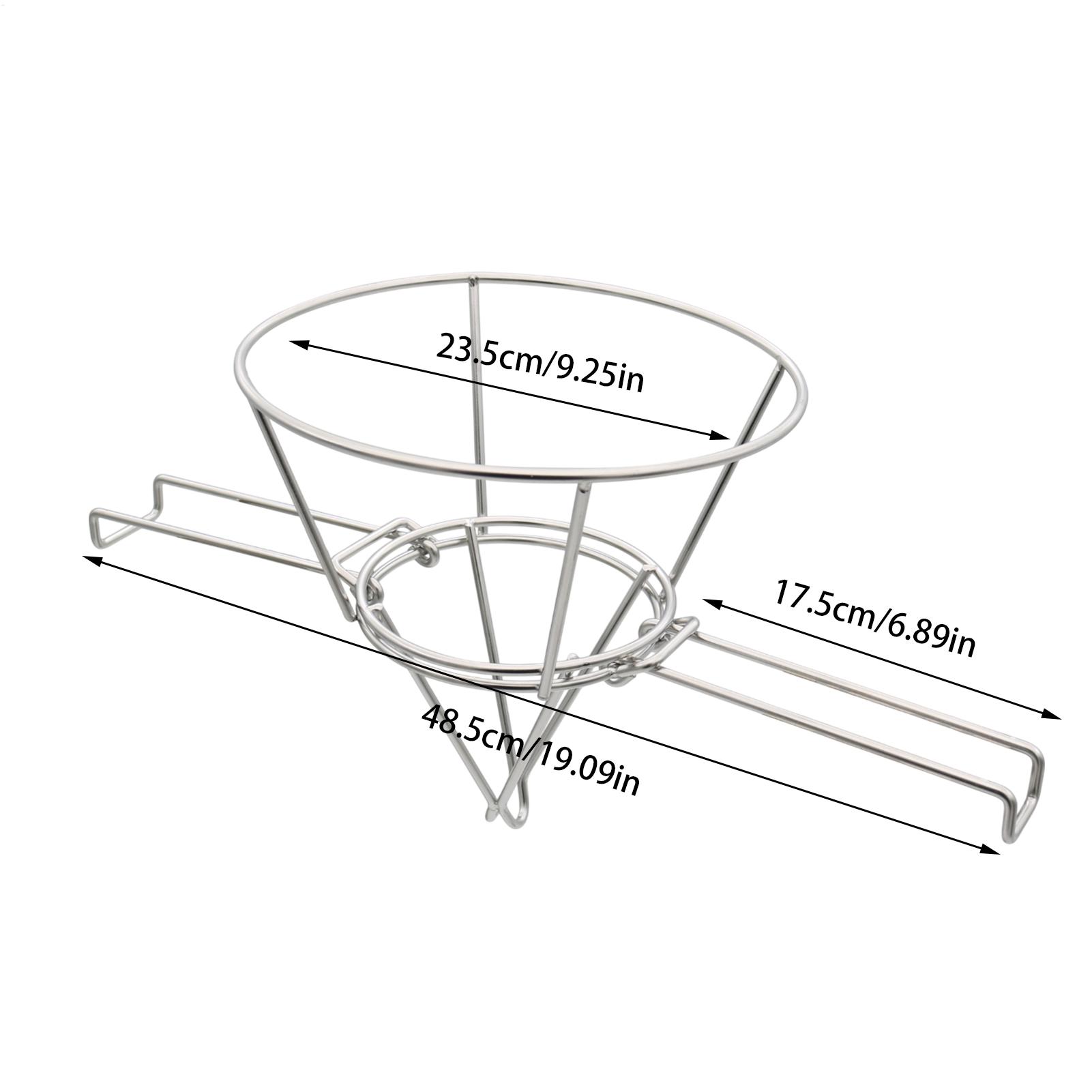 Deep Fryer Oil Cone Filter Holder Fryer Filter Stand Maple Syrup Filter Stand Stainless Steel Strainer Rack with Folding Arms