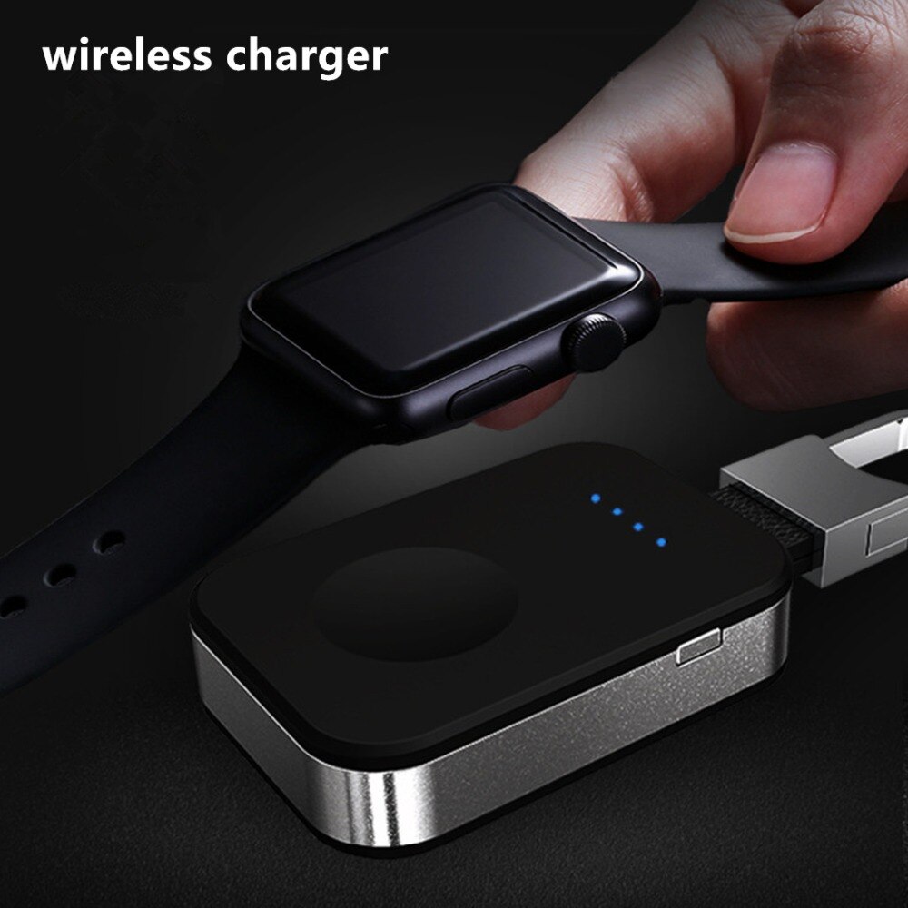 Qi trådløs oplader til apple watch band 4 42mm/38mm iwatch 3 4 bærbart smart ur ekstern batteripakke nøglering powerbank