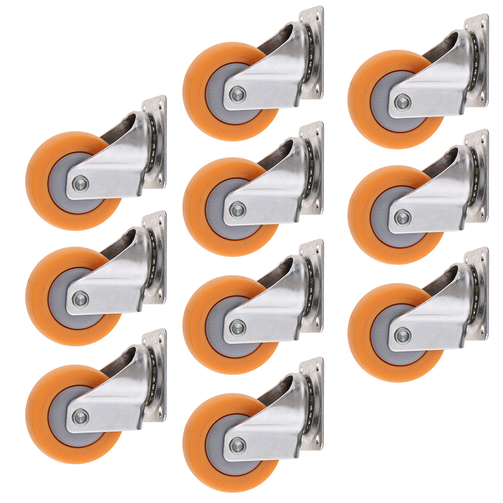 Lot De 12 Roulettes Blanches En Nylon Pour Chaises Et Meubles - Pivotantes, Silencieuses, Protègent Les Sols