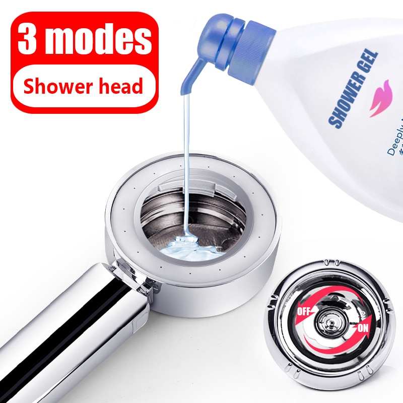 Double Sided Shower Head SPA Nozzle Bathroom Douche Sponsnal Bath High Pressure Handheld Stop Water Saving Booster Shower Head