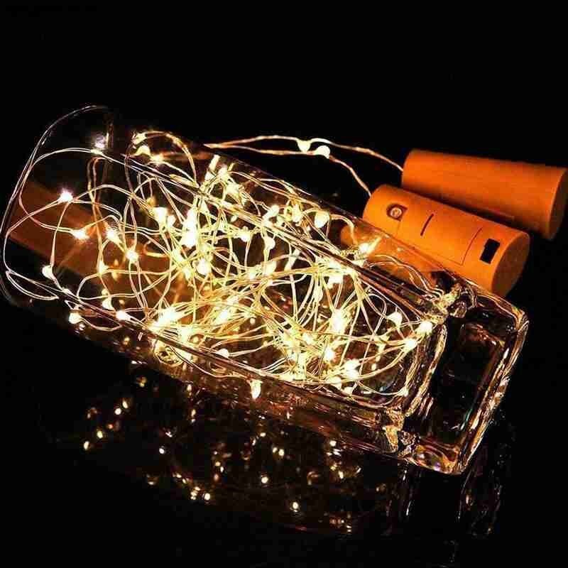 Decorative Small Lantern LED Wine Bottle Fairy Light * Batteries 3 LED AG13/ Weddin Cork Christmas LR44 Shaped String WITH R6H1