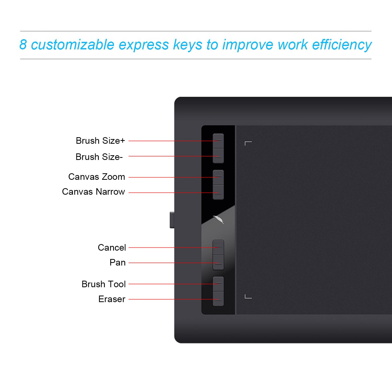 Acepen  ap1060 digitale grafische tekentablet, 10*6 inch kit met batterijloze stylus, 8192 drukniveaus