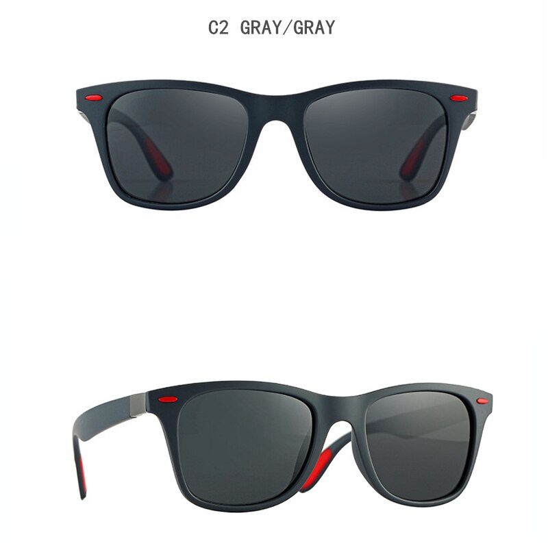 Mode Vierkante Dames Polariserende Zonnebril UV400 Heren Bril Classic Retro Brand Rijden Zonnebril: C2