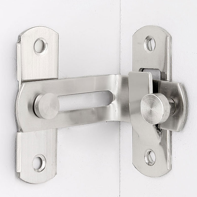 Door Lock Guard Latch Bolt 90°/180° Stainless Steel Toggle Latch Sliding Barn Door Lock Wine Cabinet Closet Right Angle Lock