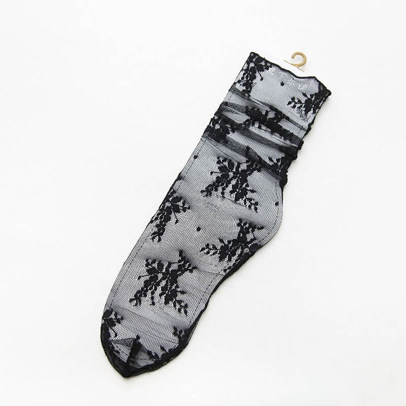 [EIOISAPRA] calcetines de verano para mujeres delgadas, transpirables, transparentes, con encaje decorativo, patrón de montón de calcetines, 8 colores, Casual, de