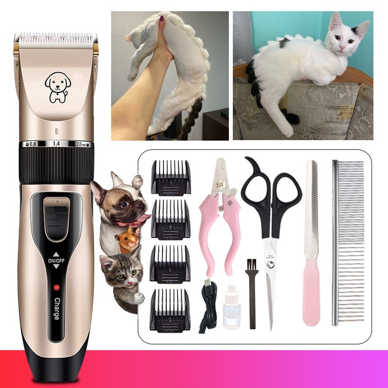 Hond Clippers Elektrische Huisdier Katten Tondeuse Dieren Grooming Haircut Cutter Scheerapparaat Trimmer Set Professionele Oplaadbare