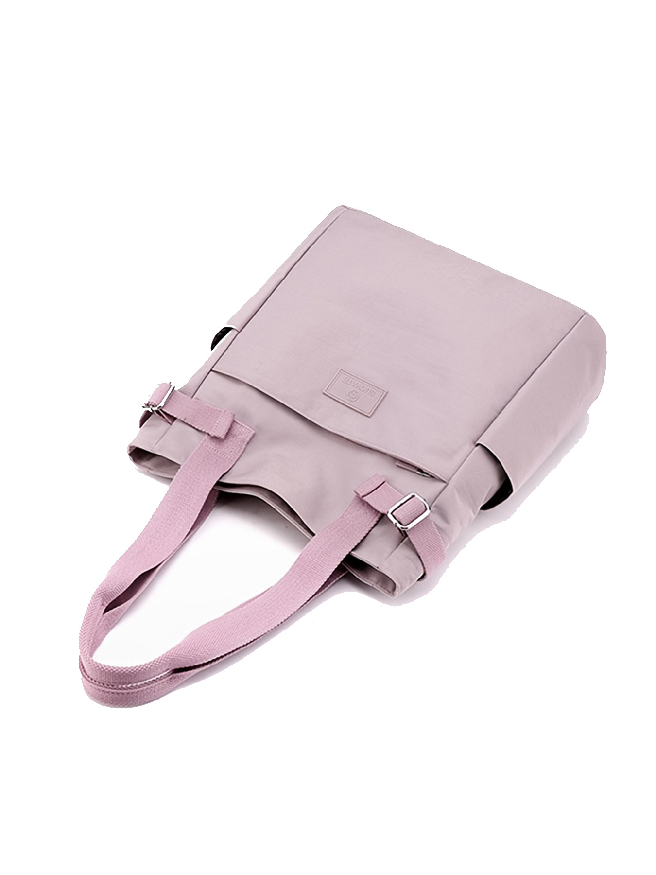 bolso de mano para mujer, bandolera púrpura, color sólido, gran capacidad, bolso de mano simple de nailon para estudiante