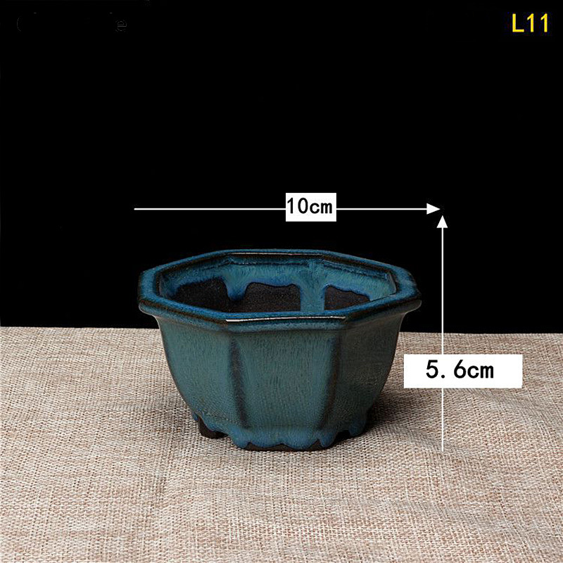 Lychee Life Chinese Ceramic Bonsai Flower Pots Storage Boxes For Flower Green Plants Glazed Pot Planter Diy Crafts Home: 7