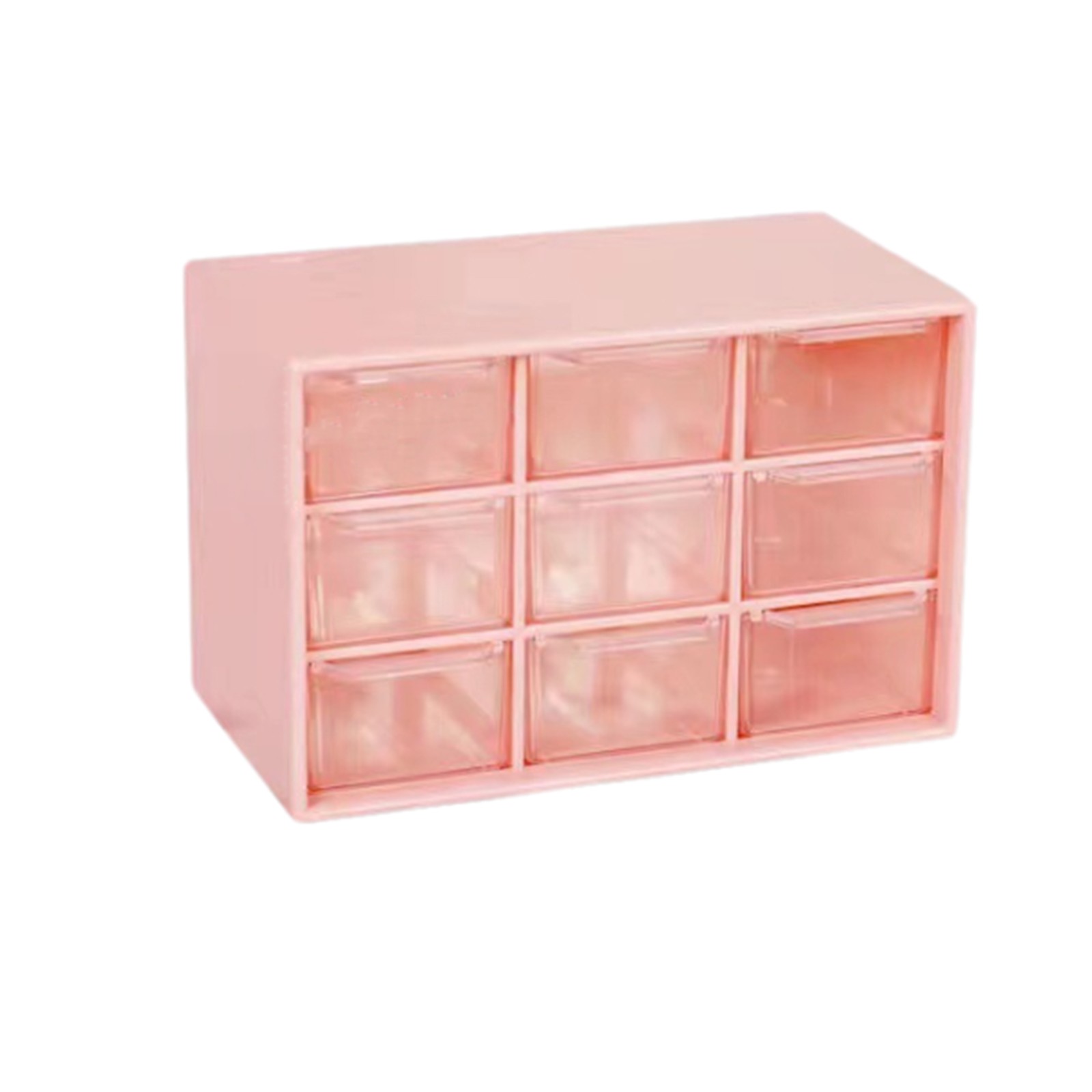 Desktop 9-raster opbergdozen organisator transparant kleine lade gepartitioneerd studentenbureau aan de muur gemonteerde diversen opbergdoos schattig: Roze