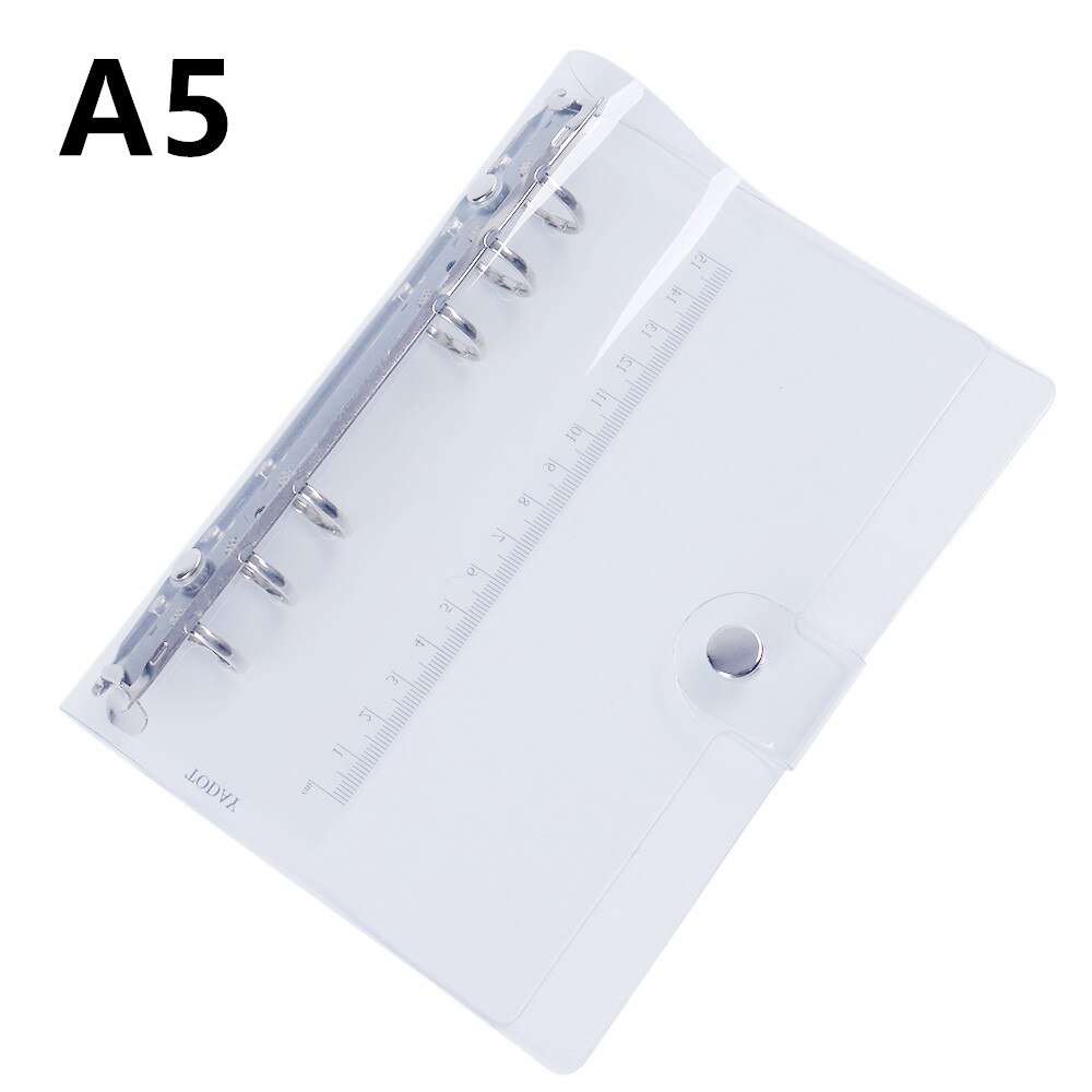 PVC Transparent Spiral Agenda Traveler Journal Notebook Sheet Shell School DIY 6 Holes Binder Diary Planner Cover A5 A6 A7: Burgundy