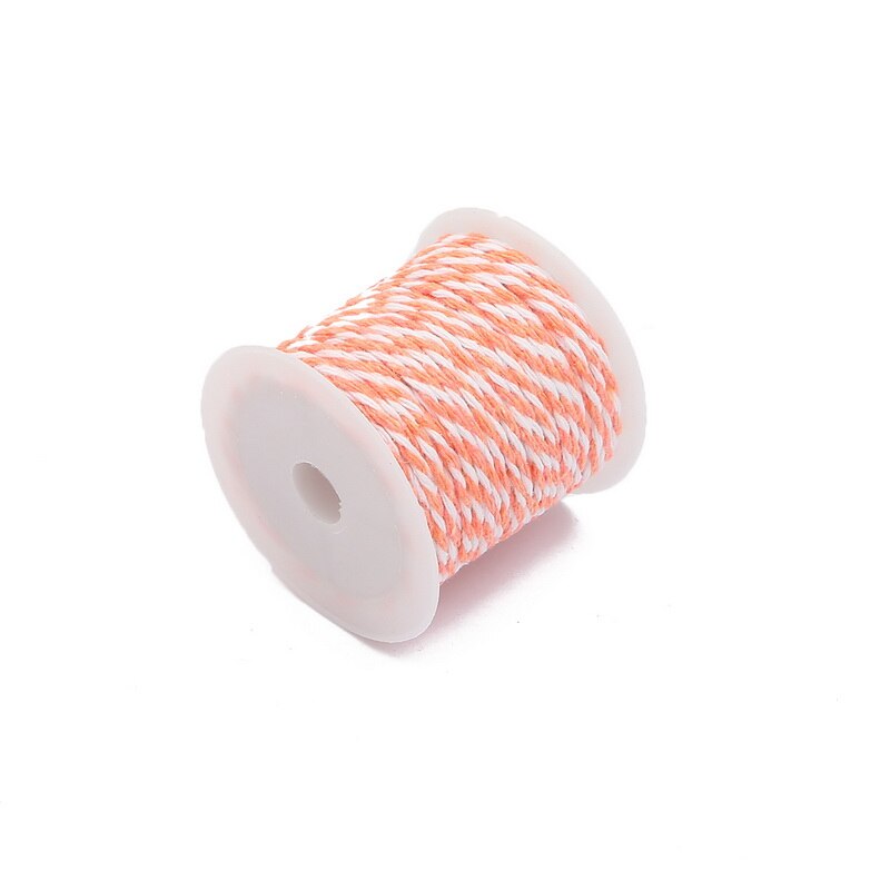 10m/roll bicolore coton cordon coloré cordon corde Beige torsadé artisanat macramé chaîne bricolage maison Textile mariage décoratif approvisionnement: Orange